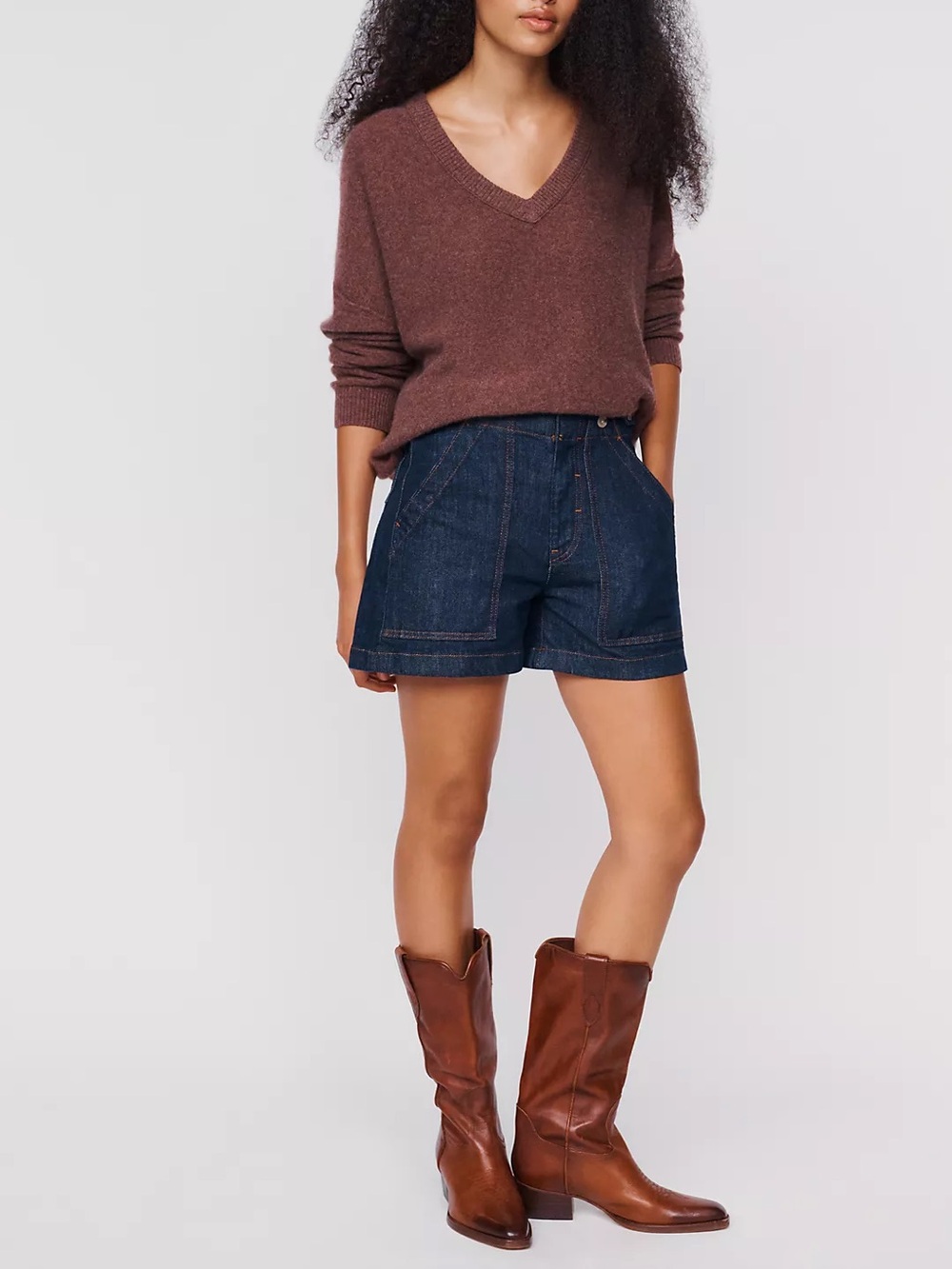 NWT! Pilcro by Anthropologie Henri Camper Shorts High Rise Dark Denim Size 31